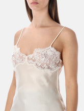 Chloé ivory silk top with lace - | Spazio Pritelli