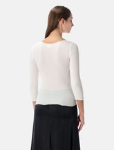 Cardigan in cotone con scollo profondo bianco di Chloé - | Spazio Pritelli