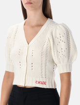 Cardigan in lana e cashmere con maniche a sbuffo di Chloé -  | Spazio Pritelli