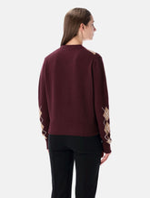 Maglione in lana e cashmere con motivo Argyle bordeaux di Chloé -  | Spazio Pritelli