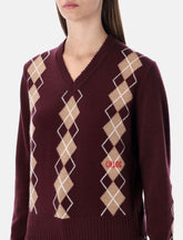 Maglione in lana e cashmere con motivo Argyle bordeaux di Chloé -  | Spazio Pritelli