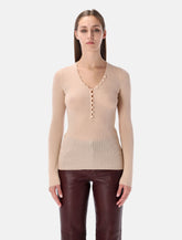 Top Henley in lana con vcollo a V di Chloé -  | Spazio Pritelli