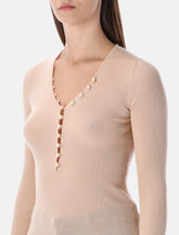 Top Henley in lana con vcollo a V di Chloé -  | Spazio Pritelli
