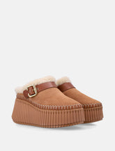 Chloé Nama suede wedge mules with Paddington buckle - | Spazio Pritelli