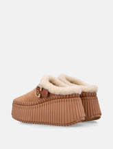 Chloé Nama suede wedge mules with Paddington buckle - | Spazio Pritelli