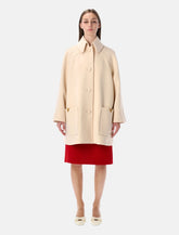Valentino Garavani wool drap peacoat with V Gold detail - | Spazio Pritelli