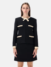 Valentino Garavani short wool tweed jacket with bows - | Spazio Pritelli