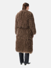 Mongolian Shearling Maxi Coat Sword - | Spazio Pritelli