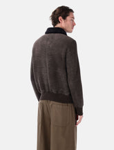 Sword 6.6.44 brown shearling jacket with fur collar - | Spazio Pritelli