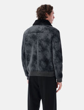 Sword eco-leather biker jacket with shearling collar - | Spazio Pritelli