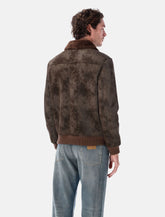 Sword eco-leather biker jacket with shearling collar - | Spazio Pritelli