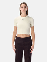 Top corto Miu Miu con bordo in pizzo - | Spazio Pritelli