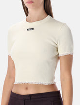 Top corto Miu Miu con bordo in pizzo - | Spazio Pritelli