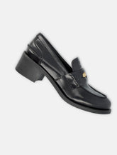 Mocassini neri Miu Miu in pelle spazzolata - | Spazio Pritelli