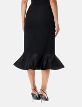Gonna midi in lana nera Grain de Poudre di Fendi - | Spazio Pritelli