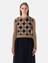 Prada Cashmere Sweater with Argyle Pattern - | Spazio Pritelli