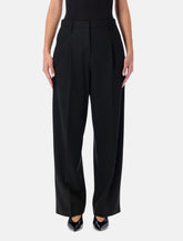 By Malene Birger Elsa black high-waisted wide-leg trousers - | Spazio Pritelli
