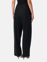 By Malene Birger Elsa black high-waisted wide-leg trousers - | Spazio Pritelli
