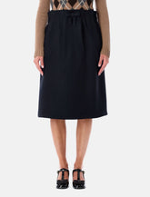 Prada Gonna Midi in Lana Chevron con Fiocco -  | Spazio Pritelli