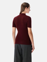 Maglia in lana bordeaux con pendenti gioiello di Prada - | Spazio Pritelli