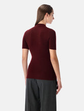 Maglia in lana bordeaux con pendenti gioiello di Prada - | Spazio Pritelli