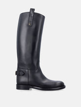 Burberry leather Cavalier boots with buckle detail - | Spazio Pritelli