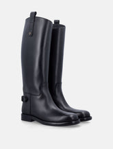 Burberry leather Cavalier boots with buckle detail - | Spazio Pritelli
