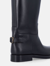 Burberry leather Cavalier boots with buckle detail - | Spazio Pritelli