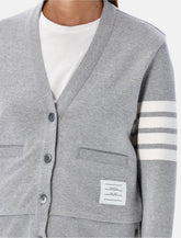 Thom Browne V-neck jersey cardigan - | Spazio Pritelli