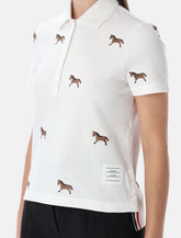 Thom Browne cotton polo shirt with embroidered horses - | Spazio Pritelli