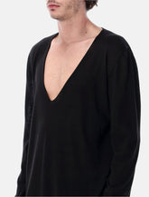 Maglia oversize scollo a V profondo Rick Owens - | Spazio Pritelli