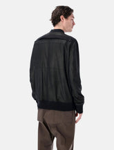 Rick Owens black leather Flight Jacket - | Spazio Pritelli