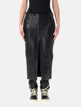 Rick Owens calf sliced leather skirt - | Spazio Pritelli