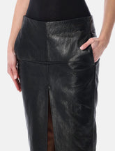 Rick Owens calf sliced leather skirt - | Spazio Pritelli