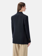 Golden Goose dark blue double-breasted blazer with gold buttons - | Spazio Pritelli