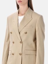 Golden Goose sand double-breasted blazer with gold heraldic buttons - | Spazio Pritelli