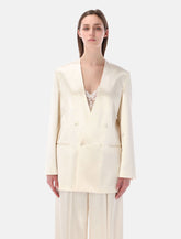 Alberta Ferretti double-breasted glossy satin jacket - | Spazio Pritelli