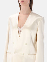 Alberta Ferretti double-breasted glossy satin jacket - | Spazio Pritelli