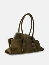 Suede Leather Asymmetric La Passeggiata Tote Bag - | Spazio Pritelli
