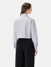 Vivienne Westwood Cut Off Heart Shirt Light Blue Stripes Tailored - | Spazio Pritelli
