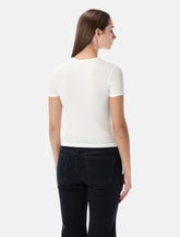 Diesel slim-fit stretch cotton T-shirt with metallic Oval D logo - | Spazio Pritelli