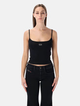 Diesel ribbed stretch cotton top with metallic Oval D logo - | Spazio Pritelli
