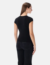 Diesel T-angie-od T-shirt with cut-out embroidered logo - | Spazio Pritelli