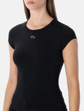 Diesel T-angie-od T-shirt with cut-out embroidered logo - | Spazio Pritelli