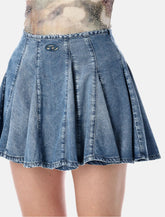 Diesel gonna mini plissettata DE-Spiki-S in denim - | Spazio Pritelli