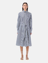 MIDI DRESS LONG SLEEVE STRIPE - | Spazio Pritelli
