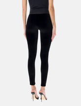 Tom Ford black stretch velour logo leggings - | Spazio Pritelli