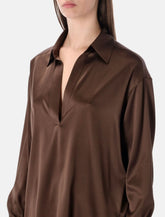 Tom Ford polo in raso di seta stretch con logo TF - | Spazio Pritelli