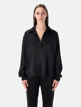 Tom Ford polo in raso di seta stretch con logo TF - | Spazio Pritelli