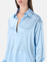 Tom Ford polo in raso di seta stretch con logo TF - | Spazio Pritelli